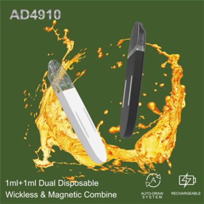 1ml + 1ml Ikki tankli magnit qayta zaryadlanuvchi vape qurilmasi